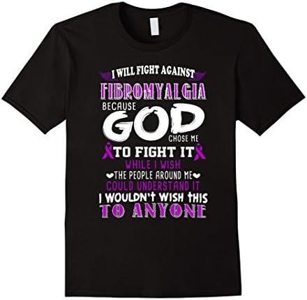 Men's Fibromyalgia T Shirt - Fibromyalgia Awareness Shirt Large Black