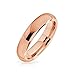 Bling Jewelry Unisex Rose Gold Plated Tungsten Wedding Band Ring 4mm