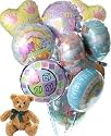 12 Mylar Balloon Bouquet with Bear, New Baby
