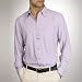 Sandals Cay Men's Lilac Purple Herringbone Long Sleeve Silk Shirt