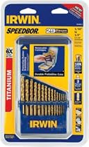 Irwin 73148 TurboMax 29 Piece 1/16-Inch to 1/2-Inch 3/8-Inch Reduced Shank Gold Oxide Twist Drill Bit Assortment in Metal Index