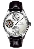 IWC Portuguese Regulateur Tourbillon Platinum Silver Dial on Black Leather Strap Men's Manual Watch IW544601