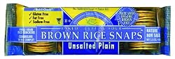 Brown Rice Snaps, Unsalted Plain with Organic Brown Rice, 3.5-Ounce Packs (Pack of 12)