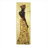 AFRICAN PRINCESS PAINTING PRINT WALL DECOR CANVAS WOOD
