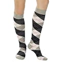 Xhilaration&reg; Knee High Socks 2 Pk - Black, White, Gray Argyle/Grey Solid With Black Toe and Heel - One Size