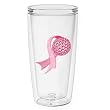 Pink Ribbon (Golf) 16 oz Insulated Beverage Tumbler, Clear