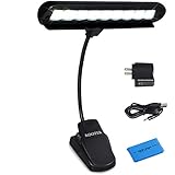 Kootek&reg; Portable Clip On Music Light Stand 9 LED Orchestra Lamp Adjustable Neck Reading Light Rechargeable USB Book Lights
