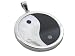Onyx and Mother Of Pearl Ying-Yang Pendant, 925 Sterling Silver