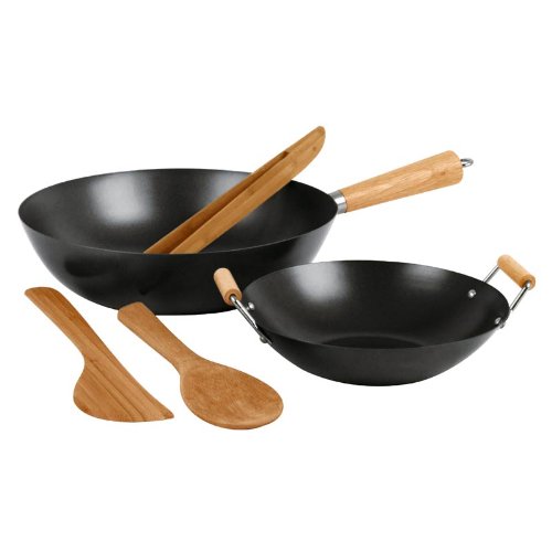 Wok Set 5 - teilig 2 Pfannen