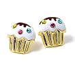 Mini Gold-color Cupcake Stud Earrings Fashion Jewelry