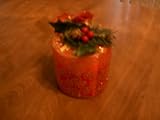 Christmas Candle Red and White 3 1/4  Tall