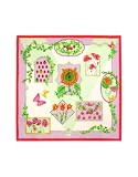 Versace Multicolor Flowers & Ladybugs Silk Square Scarf