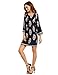 Floerns Women's Bohemian Neck Tie Floral Print Ethnic Style Shift Dress Black XL