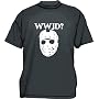 WWJD? What Would Jason Do HOCKEY MASK Logo Men's tee Shirt in 12 colors Small thru 6XL