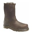 Dr Marten's Airwiar Brown Leather Industrial Rigger Boot With Safety Toe