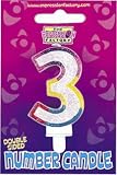 Review Expression factory  / Birthday cake number candles - 3 birthday cake number candle - glitter rainbow