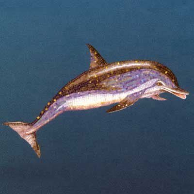 Daltile Glass Mosaic Murals Dolphin 76 x 51 Ceramic Tile & Stone