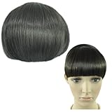 Cool2day One Piece Straight BOB Bangs Full Smooth Clip on Extensions Fringe jf010319 (Black)