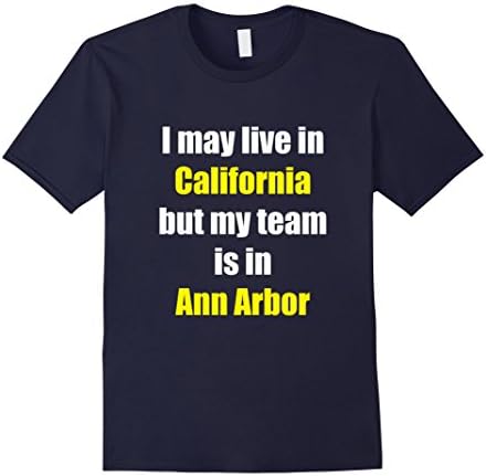 Men's Michigan Football Shirt Live in California Team Ann Arbor Large Navy