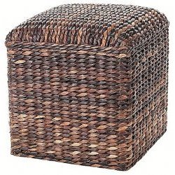 Square Stool - Rattan (Brown) (18H x 17W x 17D) by Moenia Design