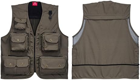 HJGBEDS Boy Mens Fishing Vest Photographer's Vest Wild Survival Jacket Green XL