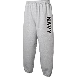 NAVY Sweat Pants - Military Style Physical Training Sweat Pants in Gray