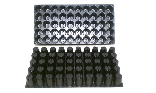 10 Plastic Seed Starting Trays - Each Tray Has 50 Cells ~ Cells Are 1 7/8" Round X 2 3/8" Deep. Great Propagation Trays