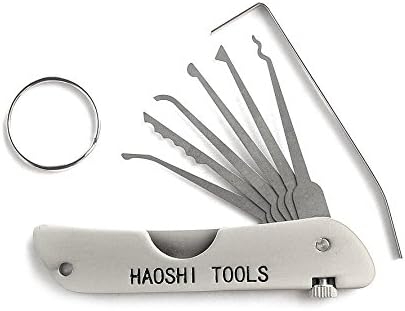 Teefy 1pcs Portable Folding Jackknife Single Hook Picks Locksmith Padlock Tools