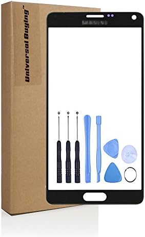 Screen Replacement, Universal Buying 100% Original Samsung Note 4 N9100 5.7 inch Outer Protective Cover Glass Lens + Free Tools + Tempered Glass (Original Black)