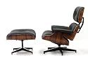 Furniture online: Modern Lounge Chair and Ottoman Set- Black