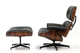 Modern Lounge Chair and Ottoman Set- Black