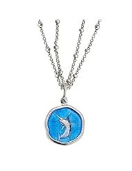 Guy Harvey Enamel Jumping Marlin Double Chain Necklace