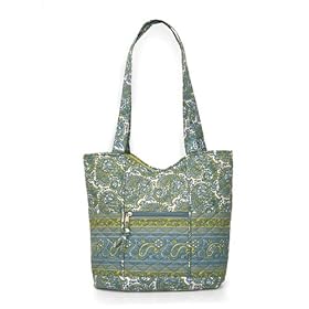 Olive n Figs Quilted Tote Bag - Blue Murvy