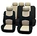 Car Seat Cover Front Airbags Ready and Rear Split 60/40 Fb051 Beige/black 115
