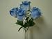 Lot of 3 LITE BLUE Rose Bud M.P Flower Bushes Artificial Bouquets