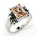 ISADY - Veronica vintage - Bague femme - solitaire - Oxyde de zirconium couleur orange topaze
