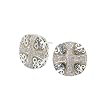 925 Silver & Diamond Round Cross Earrings with 18k Gold Accents (0.45ctw)