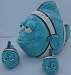 Kitchen & Housewares : Hand Painted Ceramic Koi Nemo Blue Fish Cookie Jar Salt Pepper Set New