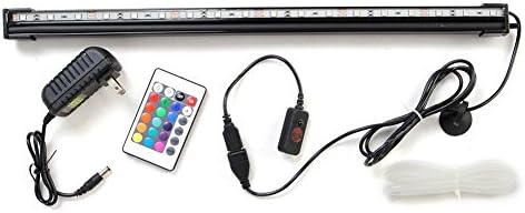 ProDeals® RGB 16 Colors Changing LED Light Air Curtain Batten/ Colorful Underwater Submersible Light Bar/ 18 Inches Light for Fish Tank and Aquarium/ Waterproof 12V Led Strip Floodlight/ 5W LED and Airstone Combo/ Air Bubble LED Light Strip/ Aquarium Décor 18 SMD5050 LED Stick/ US Plug (IR Remote Included) (18inch)