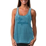 NBA Touch by Alyssa Milano Los Angeles Lakers Women's Premium Burnin Up Crystal Tank Top - Light Blue (Small)