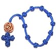10 Knots flexible Chaplet with a large rose bead ( blue )