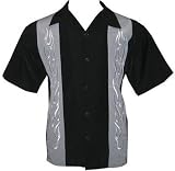 Silver Barbed Flames Embroidered Biker Shirt, Dragonfly