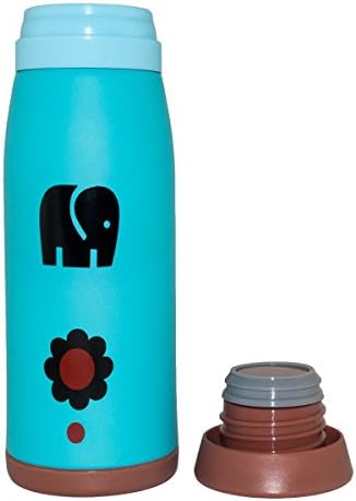 BH Body Stainless Steel Vacuum Thermos Mugs / Water Bottle, Lovely Design, Size L 15-ounce, School Camping Travel Office Drinking, Blue Little Elephant
