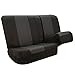 FH Group Three Row 8 Seater Cross Weave Fabric Car Seat Covers Airbag Compatible & Rear Split Bench - Universal Fit for Cars Trucks and SUVs Gray/Black