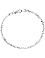 Sterling Silver Italian Sparkle Rock Chain Necklaces & Bracelets Nickel Free 3.5mm wide, sizes 7 - 30 inch