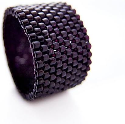 Simple Black Ring Band, Beaded Black Ring, Couple Ring Bands, Classic Ring Band, Dreadlocks Bead