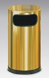 Designer Line Metallic 12 gallon Steel Flat Top Satin Brass Stainless Steel Waste Receptacle SO16SBS