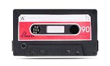BlackBerry Curve 8520 / 8530 / 9300 / 9330 3G Black Red Classic Cassette Tape Design Soft Rubber Skin Case + Bonus 5.5″ Baby Blue Phone Cleaning Cloth