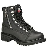 IMAGE OF Milwaukee Motorcycle Clothing Company Accelerator Size 9C Black Leather Ladies Boots