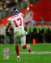 Plaxico Burress Giants w/Football Super Bowl XLII 8x10